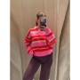 Fashion Contrast Striped Polo Sweater For Women 2026 Spring New Long Sleeve Casual Knitted Pullover Lady Y2K Chic Street Jumper