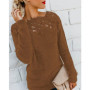 2025 Winter Women's Plush Top Lace Spliced Long Sleeve Warm Sweater Fashion Simple Pullover for Female