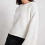 Women's Pink Lace-up Backless Knitted Sweater Cozy Long Sleeve Large Size Pull Knitwears Loose Pullovers Top White Fall 2025 New