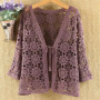 Elegant Summer Hollow Lace Cardigan Sweater Women Wide Loose Floral Knitted Sweater Thin Section Female Spring Autumn Cardigan