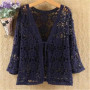 Elegant Summer Hollow Lace Cardigan Sweater Women Wide Loose Floral Knitted Sweater Thin Section Female Spring Autumn Cardigan