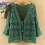 Elegant Summer Hollow Lace Cardigan Sweater Women Wide Loose Floral Knitted Sweater Thin Section Female Spring Autumn Cardigan