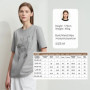 AMII Casual Versatile T-shirt Loose Letter Embroidery 2025 Summer Office Lady Knit Cotton Comfort Tee Top Women Clothes 12552073