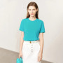 Amii Minimalism Women T-shirts 2024 Summer New Casual Basic O-Neck Slim Short-sleeve Female Dopamine Color Solid Tees 12442327