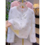 Korean Fashion Pink Knitted Cardigan Women's Autumn Winter Clothes Women New Style Mink Soft Sweater Jacket Oversized Cardigan