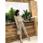 2023 Winter Knitted 2 Pieces Set Tracksuits Women Thick Warm O-neck Loose Sweater+Ankle-Length Pants Warm Cashmere Suit