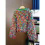 Colorful Loop Women Fringe Sweater Chunky Handcrafted Rainbow Yarn Knit Pullover Knitwear Jumper Autumn/Winter Clothing