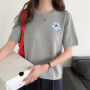 Summer Women's T-Shirt 100 Cotton Sweater Short Sleeve Knit Round Neck Ladies Top Loose Fashion Embroidery Tees Blouse Pullover