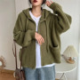 Woman Japanese Retro Hooded Knitted Cardigan Female Autumn Winter Zipper Pockets Sweater Coat Women Casual Loose Solid Knitwear