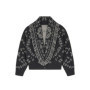 Tassel Patchwork Printed Cardigan Women Turn-down Collar Long Sleeve Knitted Fashion Lady Sweater Vintage 2025 Autumn Cardigans