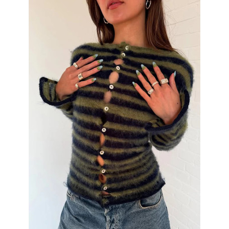 Vintage women's sweater fashionable Harajuku aesthetic Y2K American street style rock chic grunge gothic casual long-sleeved top