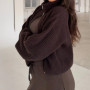 Chic Women's Zipper High Neck Knit Cardigan Premium Fashionable Soild Color Quality Loose Fall Winter Sweater Coat