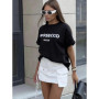 Hirsionsan 100 Cotton Letter Print T Shirt Women 2024 Summer New Basic Vintage Tee Casual Loose Chic O Neck Female Couple Tops