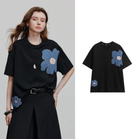 TOYOUTH Women Short Sleeve T shirt 2025 Spring New Tops 8521034