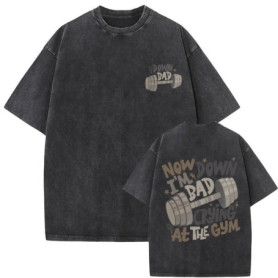 Now Down I'm Bad Crying At The Gym Fitness Pump Cover T Shirts Men Women Fashion T-shirt Male Aesthetic Washed Vintage Tshirt