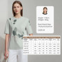 AMII Casual Print Summer T-shirts Women 2025 Short Sleeve Round Neck Flower Straight Shirt Woman Fashion Stretch Tops 12522100