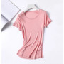 50 Natural silk Women's T Shirts Short Sleeve Crewneck Tee Basic Casual Summer Tops