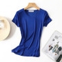 50 Natural silk Women's T Shirts Short Sleeve Crewneck Tee Basic Casual Summer Tops