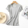 50 Natural silk Women's T Shirts Short Sleeve Crewneck Tee Basic Casual Summer Tops