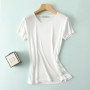 50 Natural silk Women's T Shirts Short Sleeve Crewneck Tee Basic Casual Summer Tops