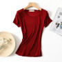 50 Natural silk Women's T Shirts Short Sleeve Crewneck Tee Basic Casual Summer Tops