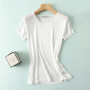 50 Natural silk Women's T Shirts Short Sleeve Crewneck Tee Basic Casual Summer Tops