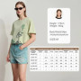 Amii Women's T-Shirt Minimalist 2025 New Summer Casual Collegiate Style Loose Mid Length Printed Round Neck Lyocell Top 12522008