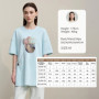 Amii Women's T-shirt 2026 Spring New Casual Crew Neck Down Shoulder Sleeves Printing T-Shirt Women's Loose Cotton Top 12611006