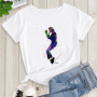 Summer women's Tshirt King Of Pop Michael Jackson print Female T shirt Harajuku casual Short Sleeve white top woman Rock T-shirt