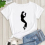 Summer women's Tshirt King Of Pop Michael Jackson print Female T shirt Harajuku casual Short Sleeve white top woman Rock T-shirt