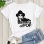 Summer women's Tshirt King Of Pop Michael Jackson print Female T shirt Harajuku casual Short Sleeve white top woman Rock T-shirt