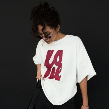 New Russian Women Letter Printed T shirt for Women in Summer Women Loose Y2k Casual Cotton Retro Street Clothing Versatile Tops