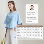 Amii Minimalist Summer T-shirt Women Irregular Design Tops Casual O-neck Abstract Print Loose Dropped Shoulder T-shirt 12522081