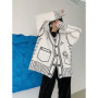 Print Graffiti Unique Cardigan Women Loose V-neck Long Sleeve Luxury Knitted Female Cardigans Coat Y2k 2024 Winter cardigan