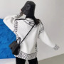 Print Graffiti Unique Cardigan Women Loose V-neck Long Sleeve Luxury Knitted Female Cardigans Coat Y2k 2024 Winter cardigan