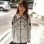 Karrram Japanese Y2k Puppy Embroidered Cardigan 2000s Style Turn-down Collar Knitted Outerwears Vintage Harajuku Knitwear Korean