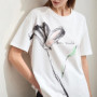 Amii Women's T-Shirt 2026 Summer New Cool Feeling Cotton Round Neck Tee Shirt Ink Art Print Loose Fit Short Sleeve Tops 12622149