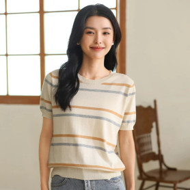 Summer Women's Short Sleeve O-Neck T-Shirt 100 Pure Cotton Korean Fashion Casual Top Hot Selling Comfortable Wear