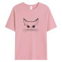Women's 100 Cotton T Shirts Oversized Casual Tee 2025 Summer Short Sleeve Top New Cat Graphic Woman Clothing