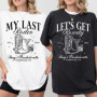 Custom Last Rodeo Bachelorette Shirt Cowgirl Bachelorette Party Shirt for Bride Funny Unisex Top Daily Trendy Party Streetwear