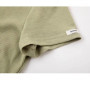 Women's Light Green Ribbed Knit T-Shirt Scoop Neck Short Sleeve Slim Fit Casual Top