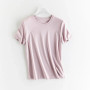 High-end New 10 Silk & Mercerized Cotton Women T-shirt Luxury Tee Short Sleeve Silky Feeling Summer Wear 2025 Tops V / O-neck