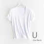 High-end New 10 Silk & Mercerized Cotton Women T-shirt Luxury Tee Short Sleeve Silky Feeling Summer Wear 2025 Tops V / O-neck