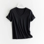 High-end New 10 Silk & Mercerized Cotton Women T-shirt Luxury Tee Short Sleeve Silky Feeling Summer Wear 2025 Tops V / O-neck