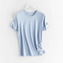 High-end New 10 Silk & Mercerized Cotton Women T-shirt Luxury Tee Short Sleeve Silky Feeling Summer Wear 2025 Tops V / O-neck