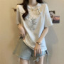 Chinese Style Bamboo Embroidery Frog Button Short Sleeve T-shirt Women's Summer New Loose Slim Top