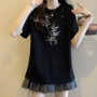 Chinese Style Bamboo Embroidery Frog Button Short Sleeve T-shirt Women's Summer New Loose Slim Top