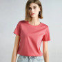 80 Pieces Liquid Ammonia Silk Cotton White Short Sleeved Shoulder T-shirt for Women's Spring/summer V-round Neck Basic Top