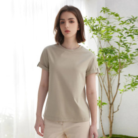 K2123L Summer Short Sleeved Clothes Premium Luxury Women's Clothing Combed Cotton Tshirts pima cotton Tee Shirt