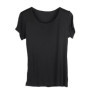 SuyaDream Woman Silk T shirt Knitted Real Silk Short Sleeved O neck Solid Basic Tee Simple Summer Top Black White